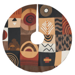 Congolese motifs background grid polyester weihnachtsbaumdecke