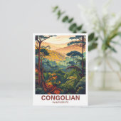 Congolian Rainforest Illustration Travel Postkarte (Stehend Vorderseite)