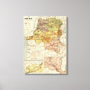 CongoPanoramic MapCongo Leinwanddruck