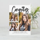 Congrads 3 Foto Abschluss Einladung (Stehend Vorderseite)