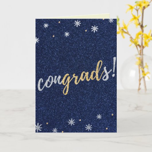 Congrads Glitzer Abschluss Card Karte (Gelbe Blume)
