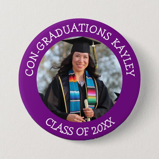 Congraduations Graduate name and foto Button (Vorderseite)
