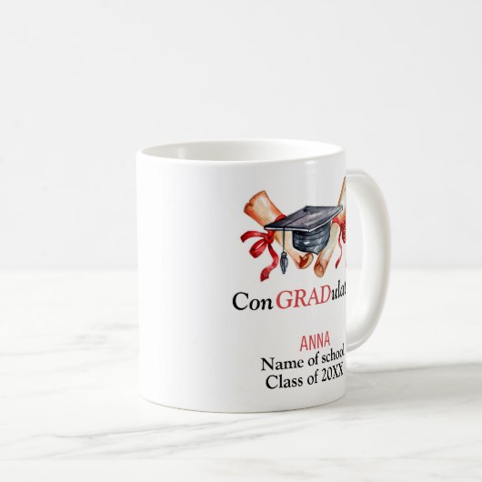 ConGRADulationen,Personalisierte Abschluss-Geschen Kaffeetasse (VorderseiteRechts)