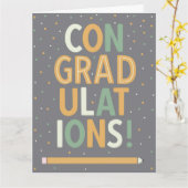 ConGRADulations-Abschluss: geklappte Grußkarte Karte (Gelbe Blume)