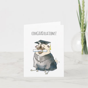ConGRADulations pug graduation card Karte