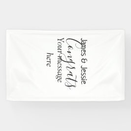 Congrats add name message wedding newly wed couple banner