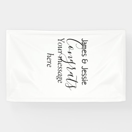 Congrats add name message wedding newly wed couple banner (Horizontal)
