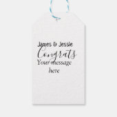 Congrats add name message wedding newly wed couple geschenkanhänger (Rückseite)
