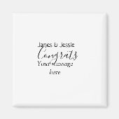 Congrats add name message wedding newly wed couple magnet (Vorne)