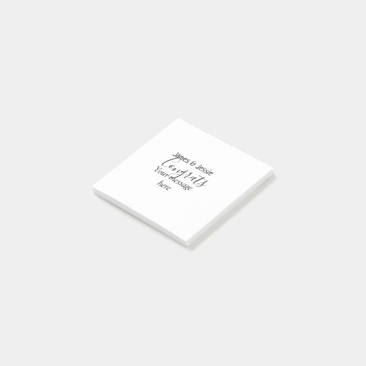 Congrats add name message wedding newly wed couple post-it klebezettel (angewinkelt)