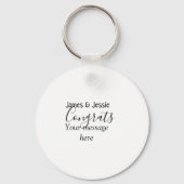 Congrats add name message wedding newly wed couple schlüsselanhänger (Vorderseite)
