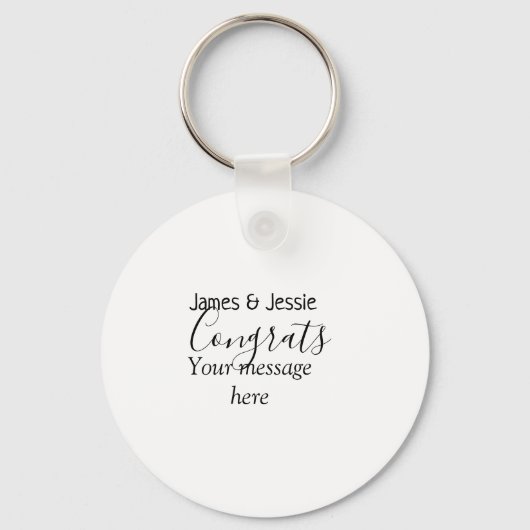 Congrats add name message wedding newly wed couple schlüsselanhänger (Vorderseite)
