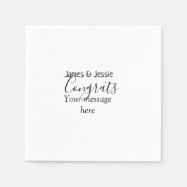 Congrats add name message wedding newly wed couple serviette