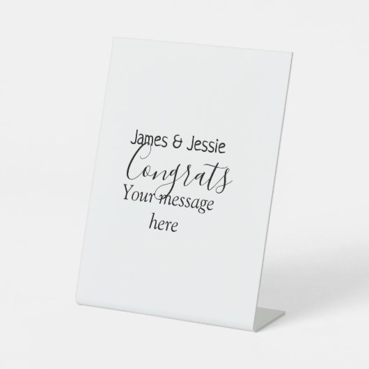 Congrats add name message wedding newly wed couple sockelschild (Vorderseite)