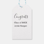 Congrats class of 20XX graduation name simple date Geschenkanhänger (Rückseite)