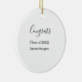 Congrats class of 20XX graduation name simple date Keramik Ornament (Rechts)