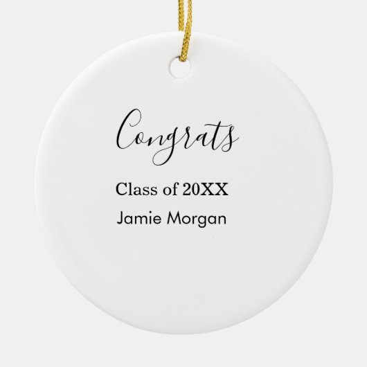 Congrats class of 20XX graduation name simple date Keramik Ornament (Vorne)