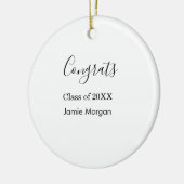 Congrats class of 20XX graduation name simple date Keramik Ornament (Links)