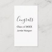 Congrats class of 20XX graduation name simple date Visitenkarte (Vorderseite)