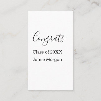 Congrats class of 20XX graduation name simple date Visitenkarte