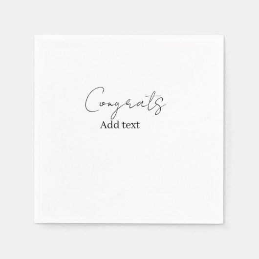 Congrats congratulations graduate name date  serviette (Vorderseite)
