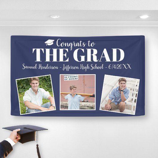 Congrats Grad Custom Photos Name Graduation Sign Banner