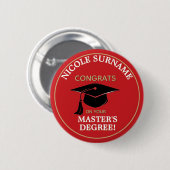 Congrats Grad! Master's degree custom Button (Vorne & Hinten)