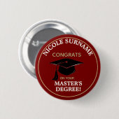 Congrats Grad! Master's degree custom Button (Vorne & Hinten)
