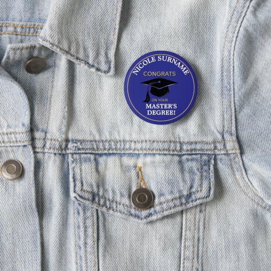 Congrats Grad! Master's degree custom Button (Beispiel)