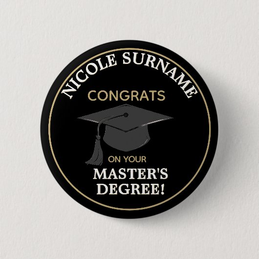 Congrats Grad! Master's degree custom Button (Vorderseite)