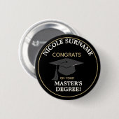 Congrats Grad! Master's degree custom Button (Vorne & Hinten)