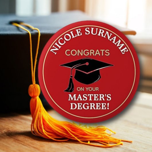 Congrats Grad! Master's degree custom Button
