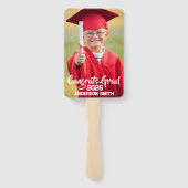 Congrats Grad Modern Simple Preppy Photo Fächer (Rückseite)