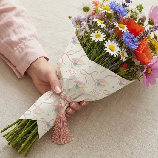 Congrats Grad Watercolour Grad Cap Class of 2026 Geschenkpapier