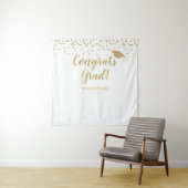 Congrats grad white and gold Backdrop banner Wandteppich (Beispiel)