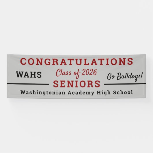 Congrats Grads Seniors Year Mascot Banner (Horizontal)