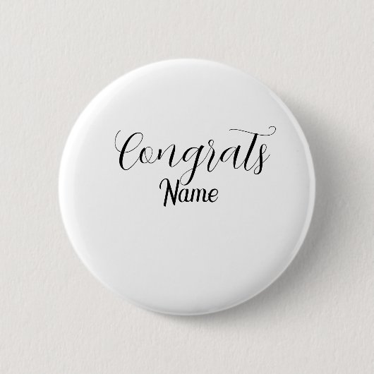 Congrats graduate name simple minimal year class  button (Vorderseite)