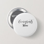 Congrats graduate name simple minimal year class  button (Vorne & Hinten)