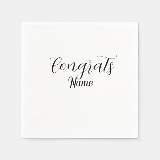 Congrats graduate name simple minimal year class  serviette (Vorderseite)