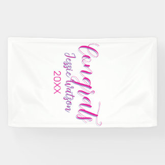 Congrats graduate pink purple name year 20XX date  Banner