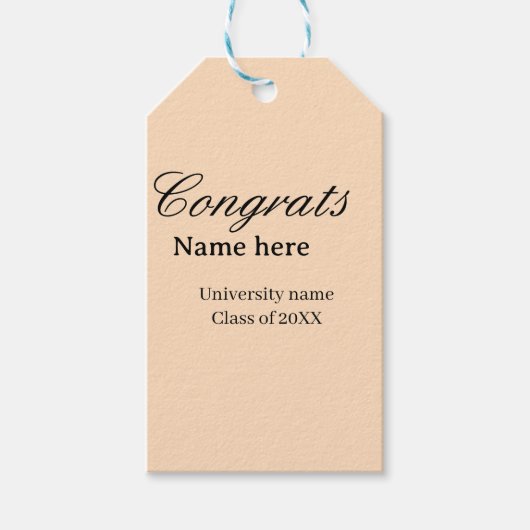 Congrats graduate university name class of 20XX na Geschenkanhänger (Vorderseite)