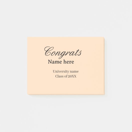 Congrats graduate university name class of 20XX na Post-it Klebezettel (Vorderseite)