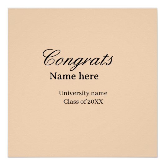 Congrats graduate university name class of 20XX na Poster (Vorderseite)