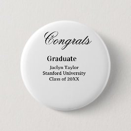 Congrats graduation name university name class of  button