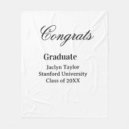 Congrats graduation name university name class of  fleecedecke