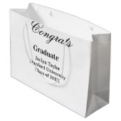Congrats graduation name university name class of große geschenktüte (Rückseite Schrägansicht)