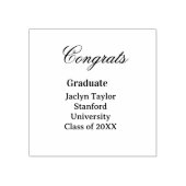 Congrats graduation name university name class of gummistempel (Prägung)