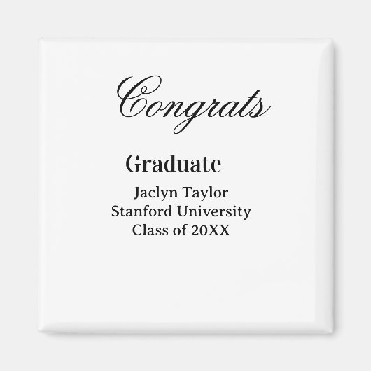 Congrats graduation name university name class of  magnet (Vorne)