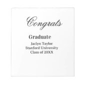 Congrats graduation name university name class of notizblock (Vorderseite)