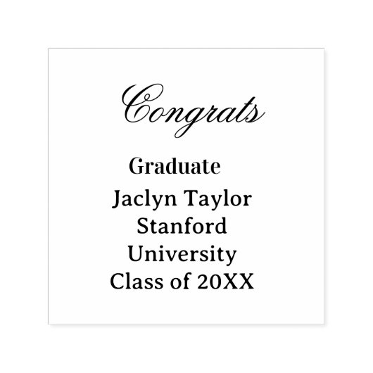 Congrats graduation name university name class of permastempel (Design)